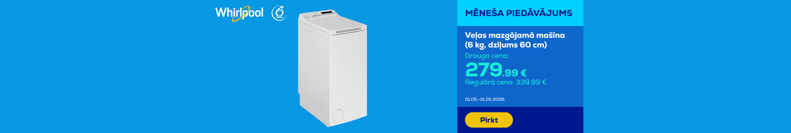 Washing machine (6 kg, depth 60 cm)