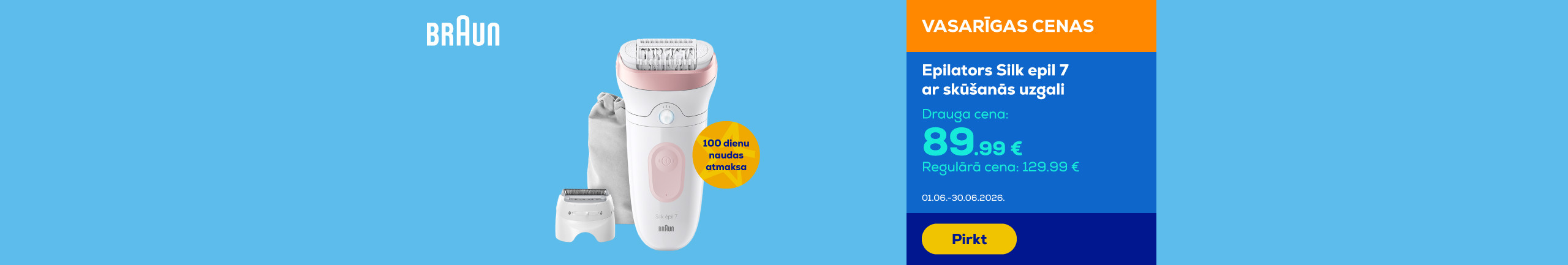 Silk epil 7 epilator with shaving head 
