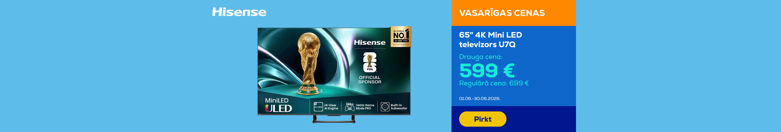 65" 4K Mini LED televizors U7Q