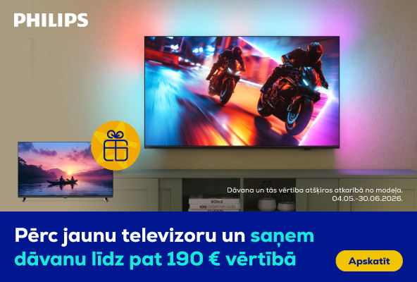 Pērc jaunu Philips televizoru un saņem dāvanu līdz pat 190 € vērtībā