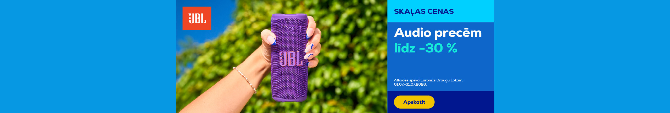 JBL audio precēm līdz -30 %