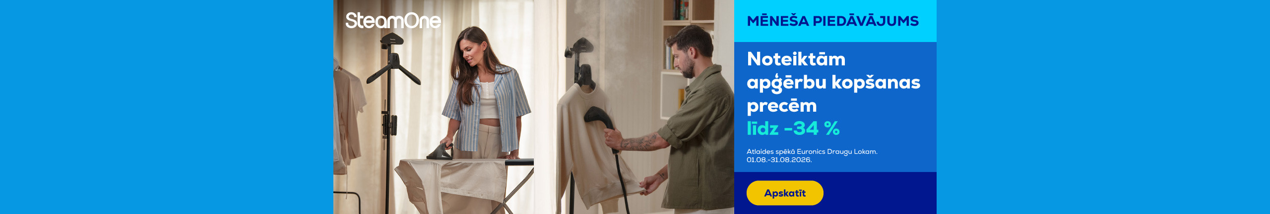 Selected SteamOne garment care products -34 % 