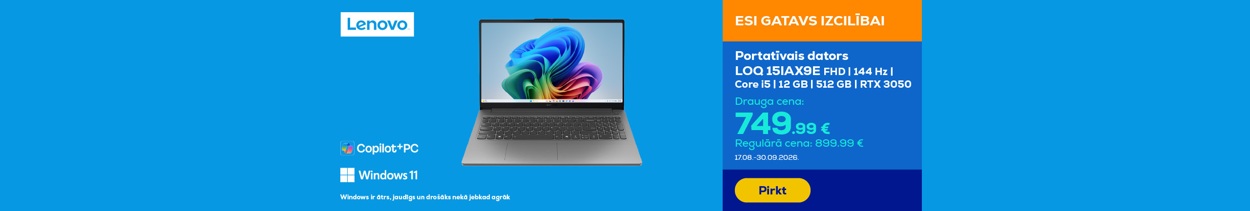 Notebook LOQ 15IAX9E | FHD | 144 Hz | Core i5 | 12 GB | 512 GB | RTX 3050