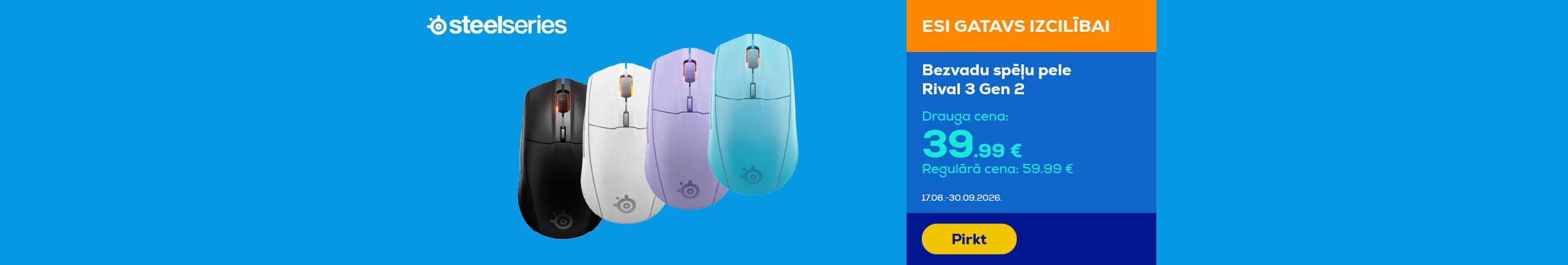 Wireless gaming mouse Rival 3 Gen 2 