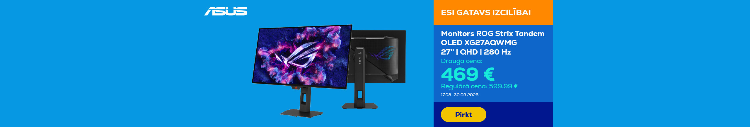 Monitors ROG Strix Tandem OLED XG27AQWMG 27" | QHD | 280 Hz