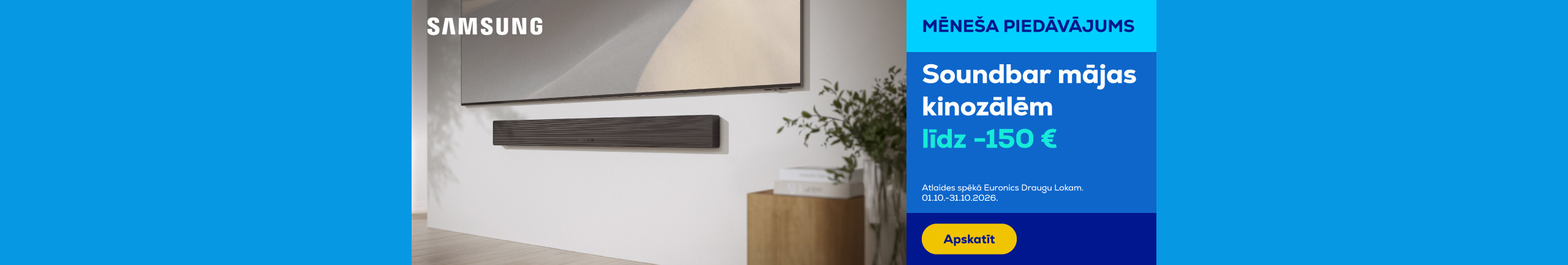 Samsung soundbar mājas kinozālēm līdz -150 €