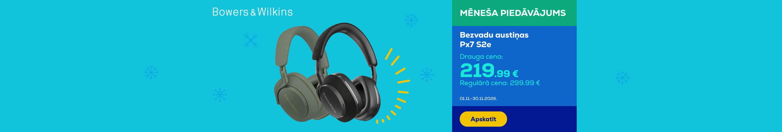 Izdevīgas cenas Bowers & Wilkins austiņām