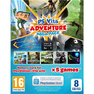 Memory card for PS Vita (8 GB) + 5 games, Sony