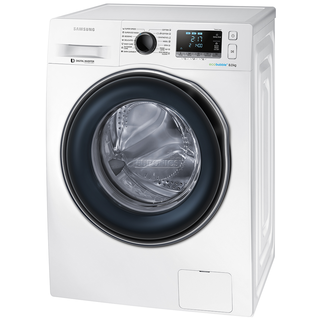 Washing machine Ecobubble™, Samsung / 1400 rpm, WW80J6410CW/LE