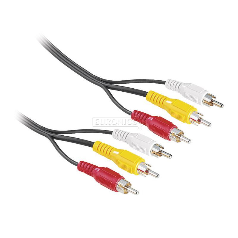 Hama, 3x RCA -> 3x RCA, length 2 m, black - Cable