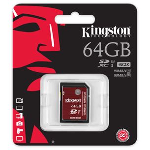 Atmiņas karte SDHC/SDXC UHS-I U3, Kingston / 64GB