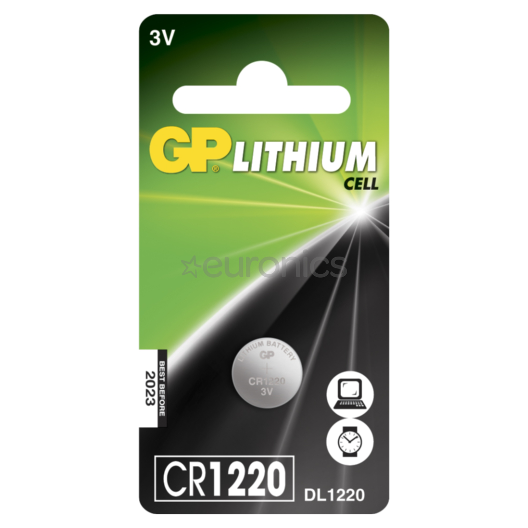 GP CR1220, 1 gab. - Baterija