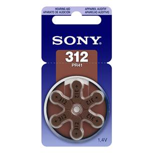 Baterijas dzirdes aparatam Hearing Aid 312, Sony / 6 gab