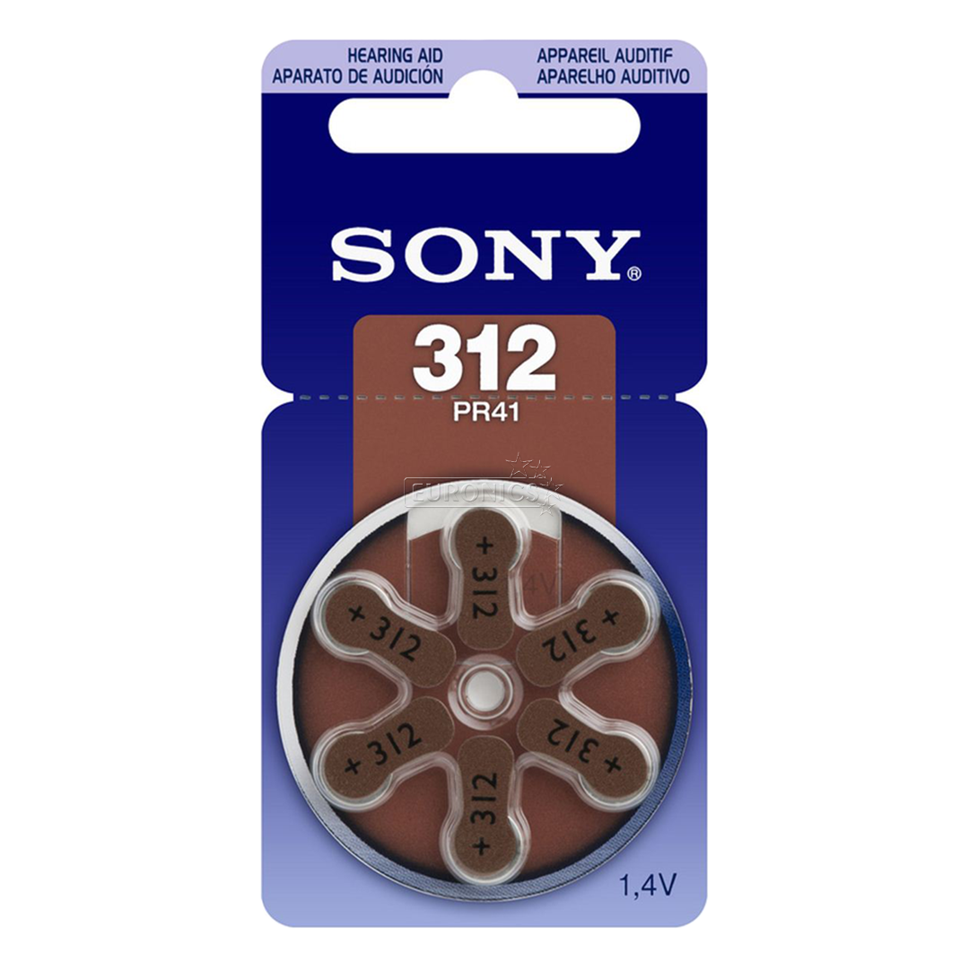 Baterijas dzirdes aparatam Hearing Aid 312, Sony / 6 gab