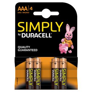 Батарейки Duracell MN 2400 Simply Power AAA (LR03) 4 шт