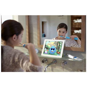 Philips Sonicare For Kids Bluetooth, zila/balta - Elektriskā zobu birste bērniem