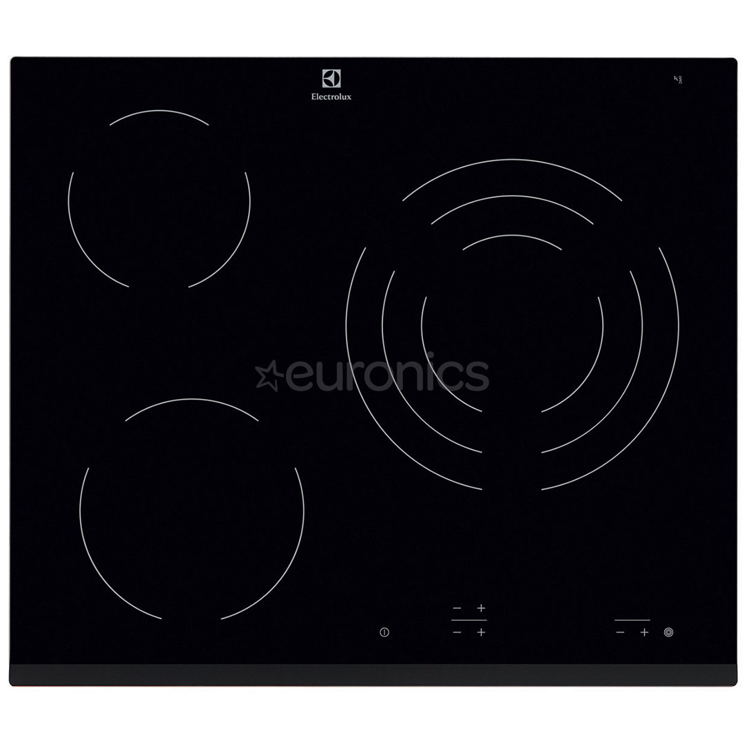 Electrolux 300. sērija, platums 59 cm, melna - Iebūvējama keramiskā plīts virsma