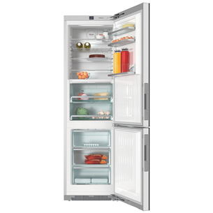 Miele, 351 L, height 201 cm, black glass/grey sides - Refrigerator