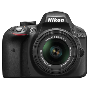 Spoguļkamera D3300 + AF-P DX NIKKOR 18-55mm F/3.5-5.6G VR objektīvs, Nikon