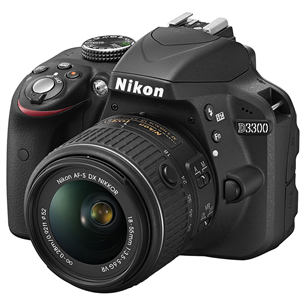 Spoguļkamera D3300 + AF-P DX NIKKOR 18-55mm F/3.5-5.6G VR objektīvs, Nikon