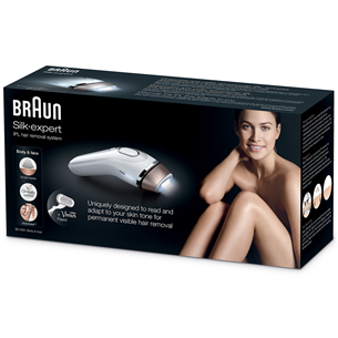 Permanent hair reduction Silk-expert + Gillette Venus razor Braun