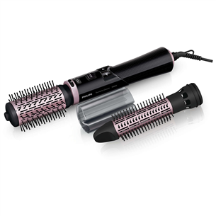 Philips Volumebrush, 1000 W, melna/rozā - Rotējošs matu veidotājs HP8654/00