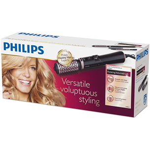 Philips Volumebrush, 1000 W, melna/rozā - Rotējošs matu veidotājs