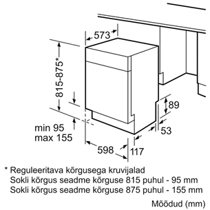 Iebūvējama trauku mazgājamā mašīna, Bosch / 14 komplektiem