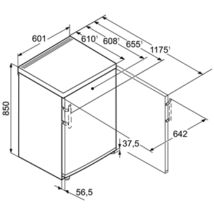 Ledusskapis, Liebherr / augstums: 85 cm