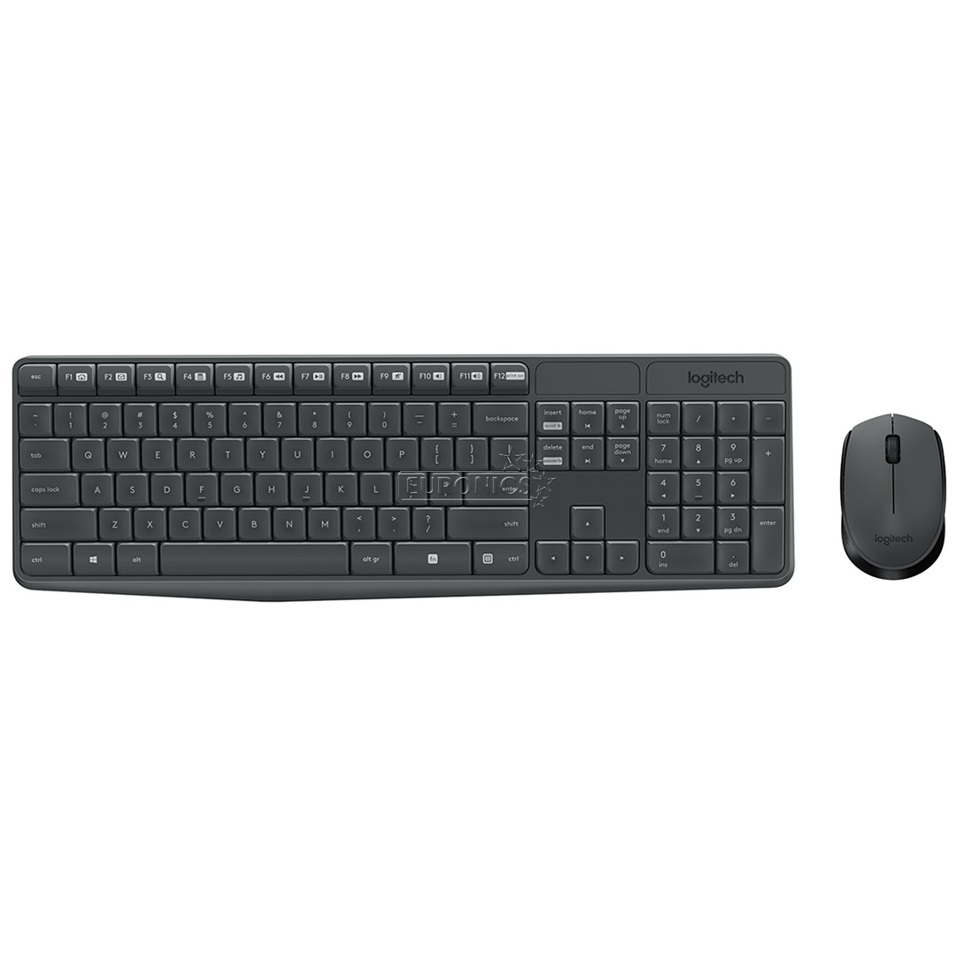 Logitech MK235, US, черный - Беспроводная клавиатура + мышь