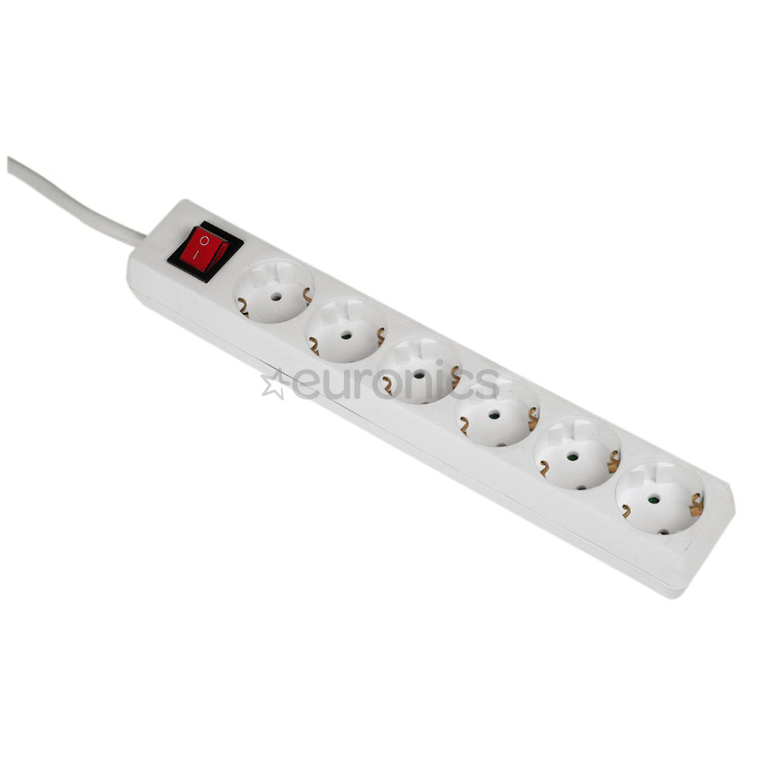 Hama, 5 m, 6 sockets, white - Power strip