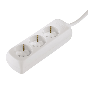 Hama, 5 m, 3 sockets, white - Power strip