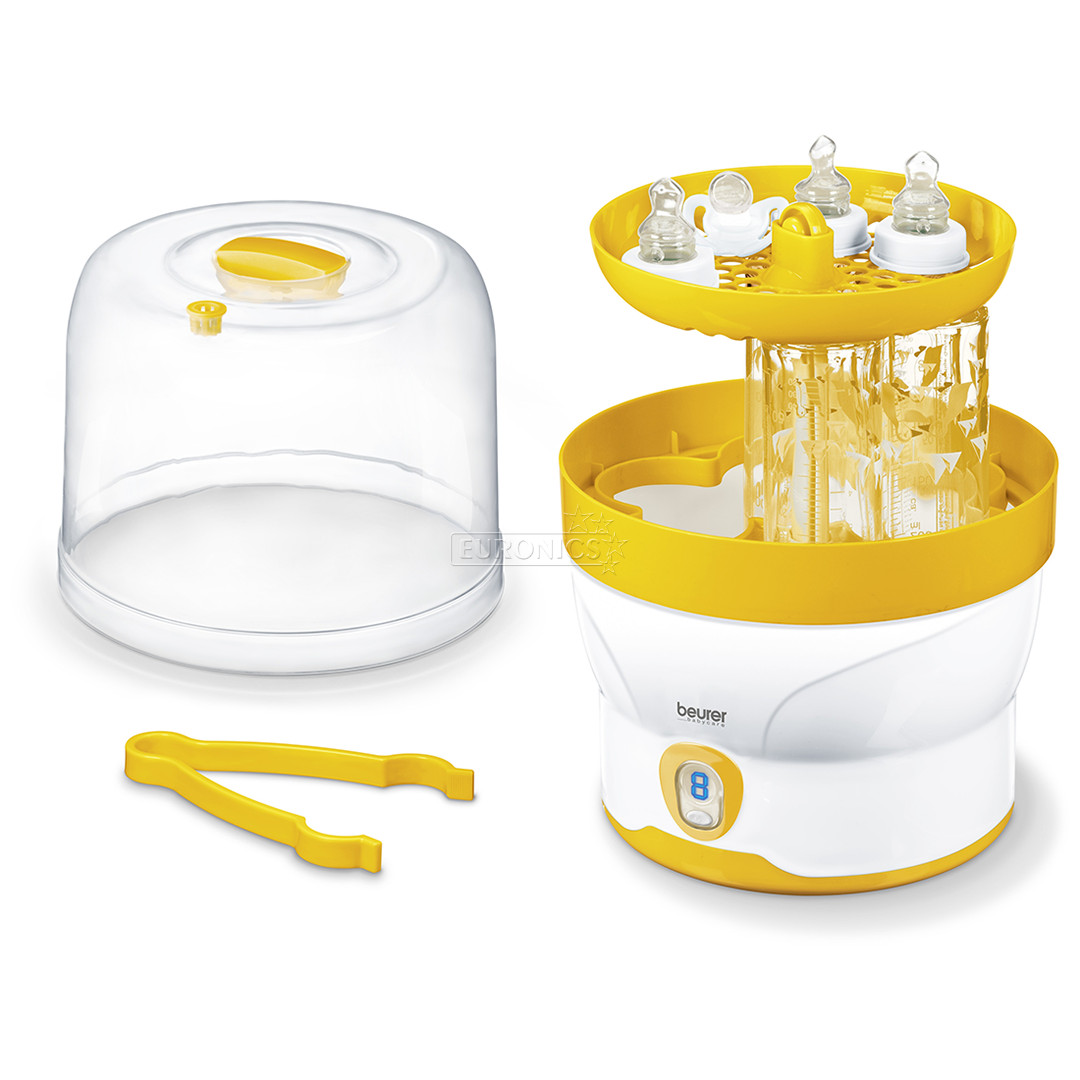 Beurer, balta/dzeltena - Digitāls pudelīšu sterilizators