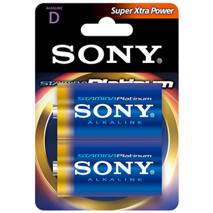 Baterijas D Stamina Platinum, Sony / 2 gab