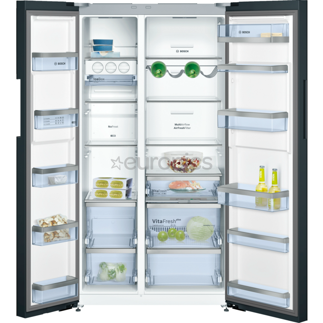 Side by side tipa ledusskapis NoFrost, Bosch / augstums: 175,6 cm