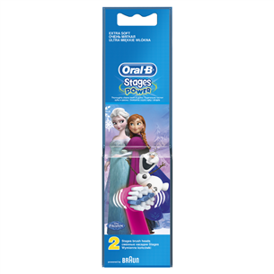 Braun Oral-B Kids Stages Power Frozen, 2 gab., rozā - Uzgaļi bērnu elektriskajai zobu birstei EB10-2/FROZEN