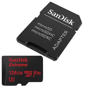 Atmiņas karte EXTREME microSD UHS-I, SanDisk / 128GB, līdz 90Mb/s