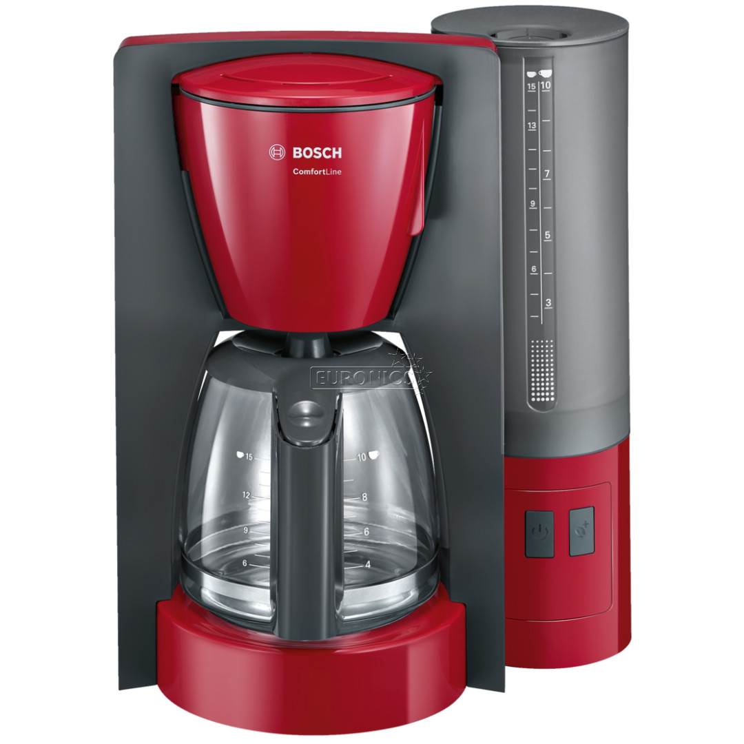 Bosch ComfortLine, резервуар для воды 1 л, серый/красный - Кофеварка
