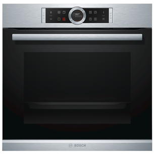 Bosch Serie 8, pyrolytic cleaning, 71 L, inox - Built-in Oven HBG6751S1S