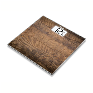 Beurer wood, up to 150 kg, brown - Glass bathroom scale