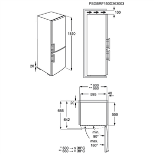 Ledusskapis, Electrolux (184,5 cm)