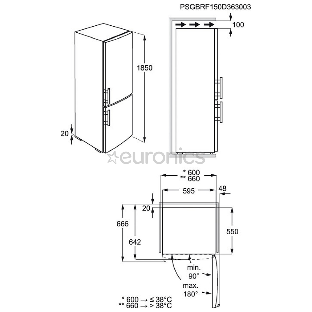Ledusskapis, Electrolux (184,5 cm)