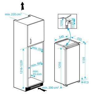 Интегрируемый холодильник, Beko / высота: 121,6 см