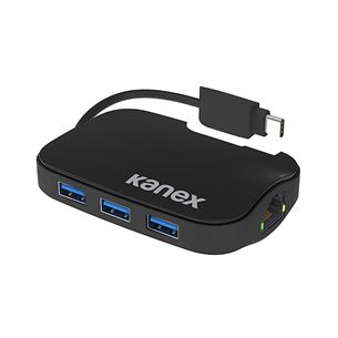 Adapteris USB-C uz 3 x USB3.0+LAN 1Gb, Kanex