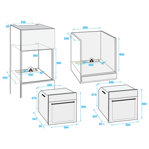 Интегрируемый духовой шкаф, Beko / объём: 71 л