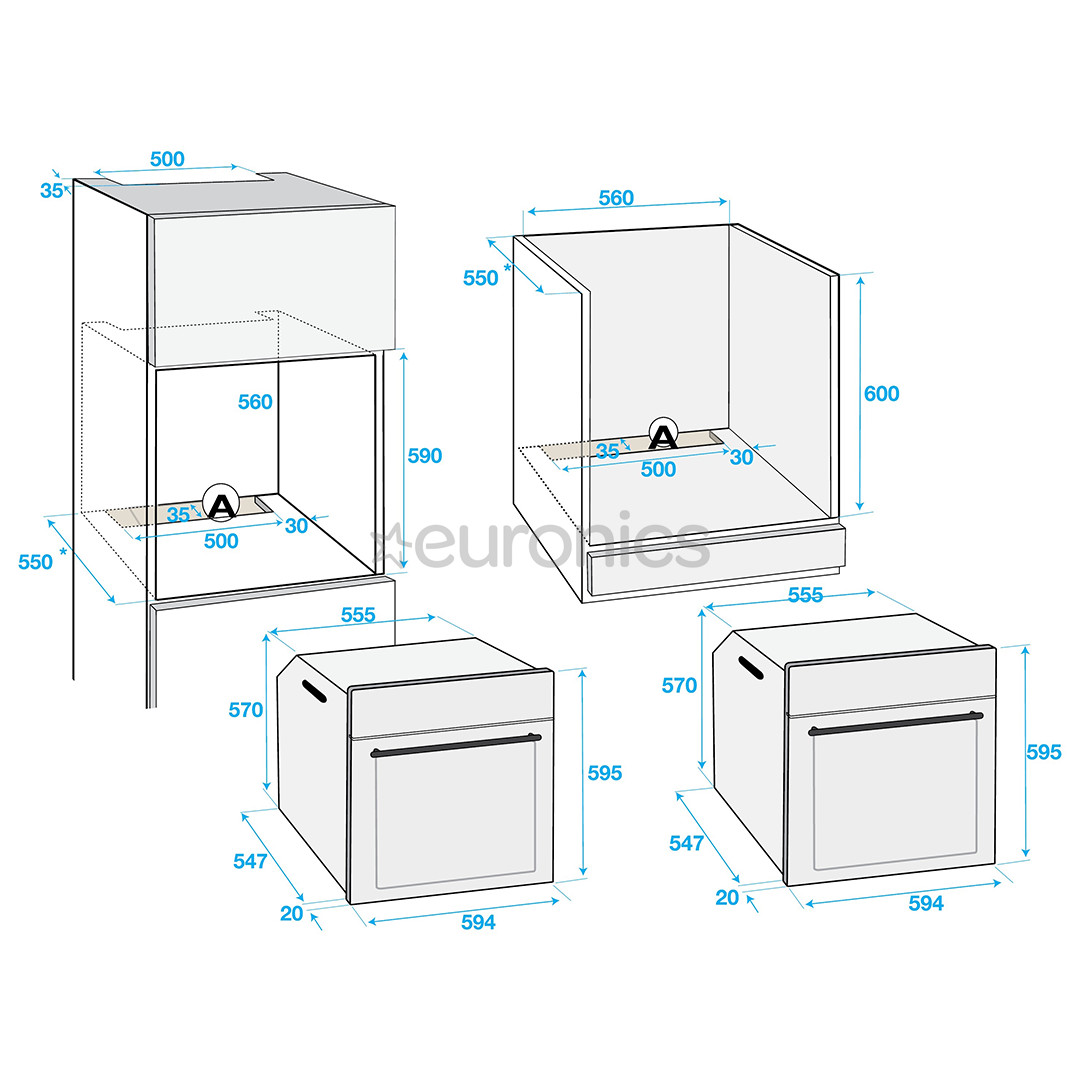Beko, 71 л, каталитическая очистка, черный/нерж. сталь - Интегрируемый духовой шкаф