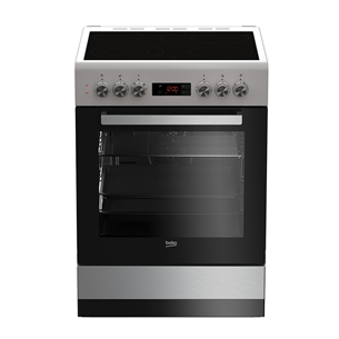 Beko, platums 60 cm, nerūsējošā tērauda/melna - Elektriskā plīts ar keramikas virsmu FSM67320GXS