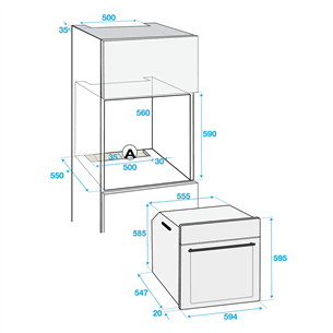 Интегрируемая духовка, Beko / объём: 82 л