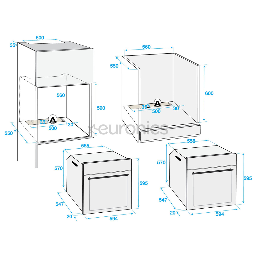 Beko, 71 л, каталитическая очистка, белый - Интегрируемый духовой шкаф