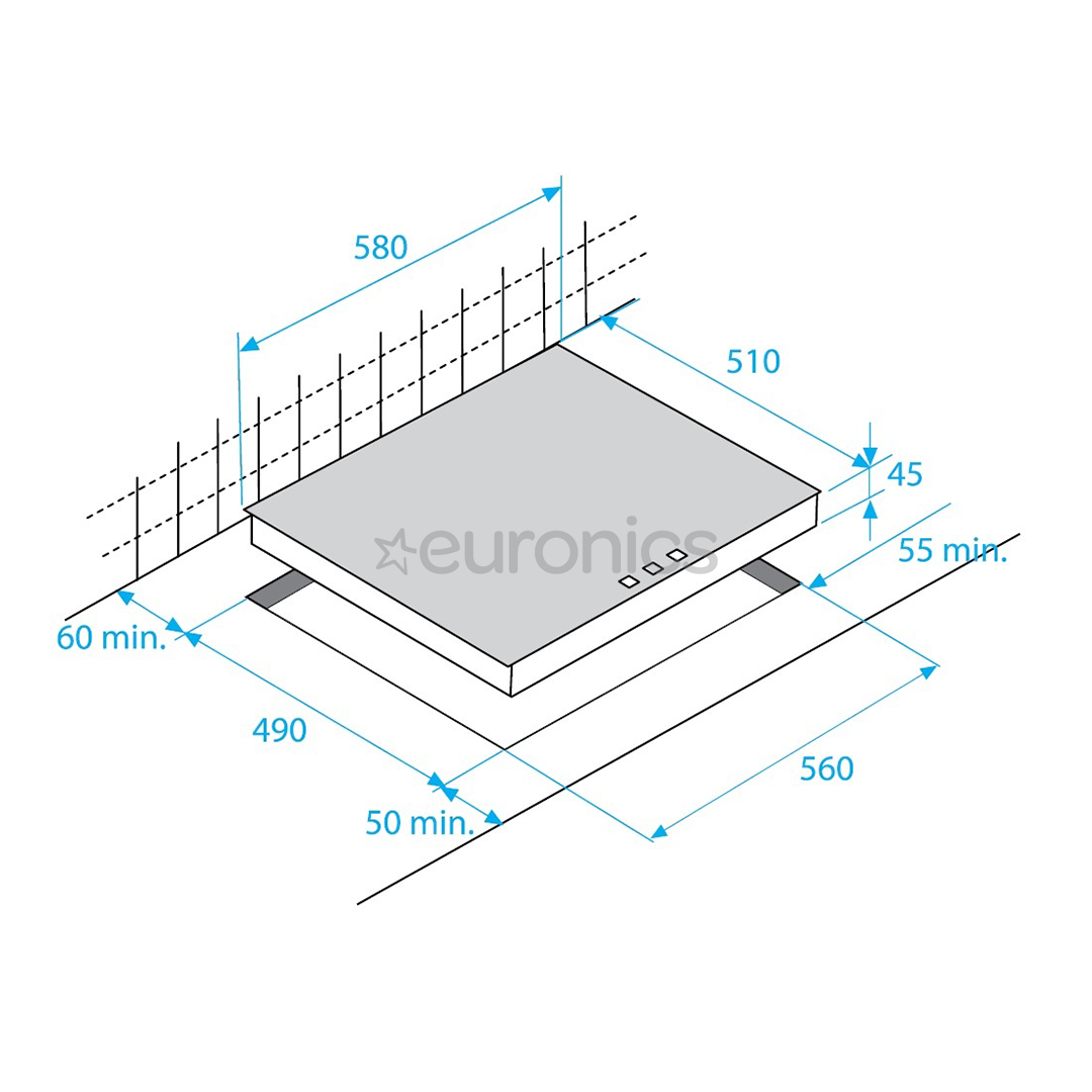 Beko, platums 58.2 cm, balta - Iebūvējama indukcijas plīts virsma